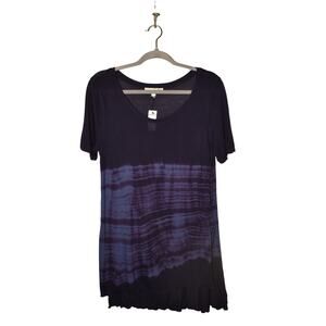 EXPRESS ONE ELEVEN‎ NEW $68 Short Sleeve Tie-Dye Tunic Top Scoop Neck Large